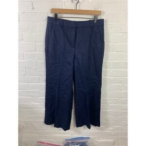 J. Crew Women's Wide Leg Dress Pant Regular Fit Navy Blue Size 10